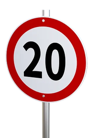 20 M P H Speed Limit Sign PNG Image