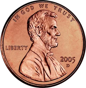 2005 D Lincoln Penny PNG Image