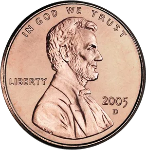 2005 Denver Mint Lincoln Penny PNG Image