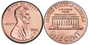 2005 U S Penny Obverse Reverse PNG Image