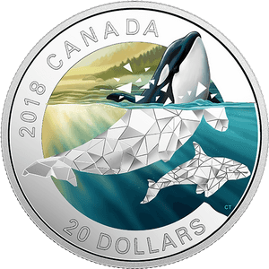 Geometric Fauna Orcas Silver, HD Png Download PNG image with transparent background