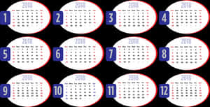 2018_ Monthly_ Calendar_ Display PNG image with transparent background
