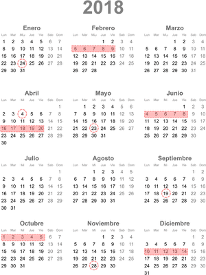 Calendario Exámenes Aula Mentor - Norway Week Calendar 2018, HD Png Download PNG