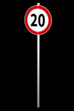 20kmhspeedlimitsign PNG image with transparent background