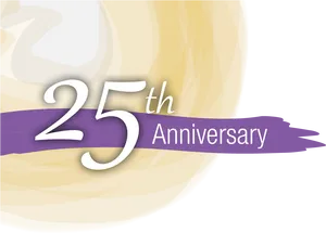 25th Anniversary Celebration Banner PNG Image