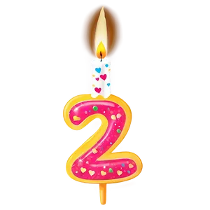 2nd Birthday Candle Png 06262024 PNG Image