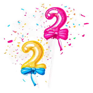 2nd Birthday Confetti Popper Png 06262024 PNG Image