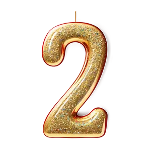 2nd Birthday Glitter Number Png 06262024 PNG Image