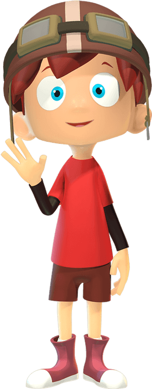 3 D Animated Boy Waving PNG image with transparent background
