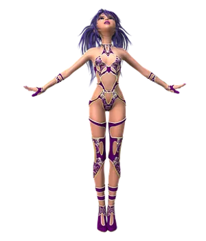 3 D Animated Female Character Pose PNG Image