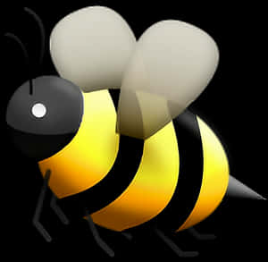 3 D Bee Emoji Illustration PNG with transparent background