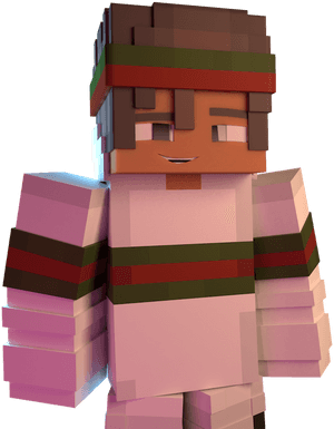 3 D Block Style Character Portrait PNG image with transparent background