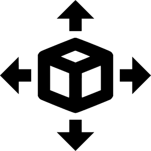 3 D Box Direction Arrows PNG image with transparent background