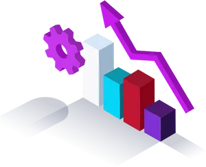 3 D Business Growth Chart PNG Image