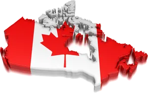 3 D Canada Flag Map PNG Image