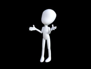 3 D Character Gesturing Black Background PNG image with transparent background