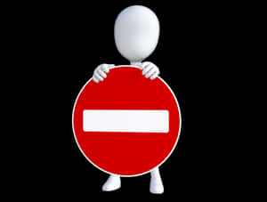 3 D Character Holding Stop Sign PNG image with transparent background