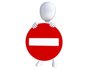 3 D Character Holding Stop Sign PNG Image