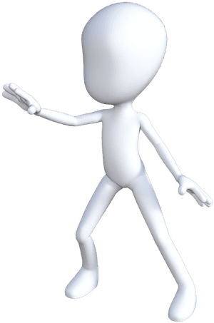 3 D Character Presenting Pose PNG with transparent background