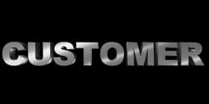 3 D Customer Text Black Background PNG image with transparent background
