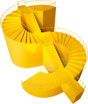 3 D Dollar Sign Staircase PNG Image