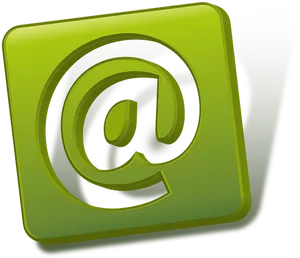 3 D Email Symbol Green Background PNG Image