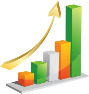 3 D Growth Chart Increase PNG Image