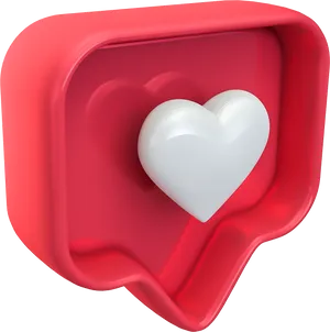 3 D Heart Encasedin Red PNG Image