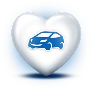 3 D Heart Lovefor Cars.png PNG Image