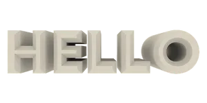 3 D Hello Text Design PNG Image