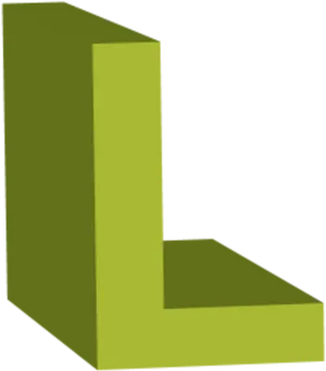 3 D Letter L Greenand Yellow PNG Image