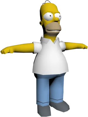 3 D Model Homer Simpson Standing PNG Image