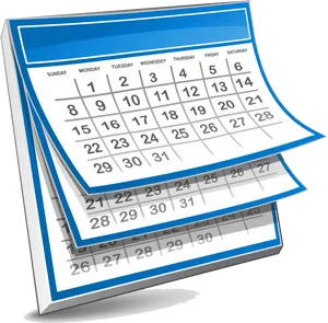 3 D Monthly Calendar Pages PNG Image