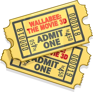 3 D Movie Tickets Illustration PNG Image