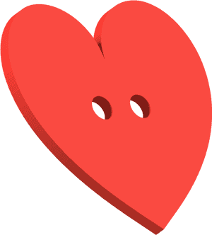 Heart Button With 2 Holes 3d Model Stl, HD Png Download PNG image with transparent background