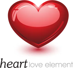 3 D Red Heart Illustration PNG Image