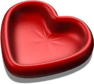 3 D Red Heart Shape PNG Image