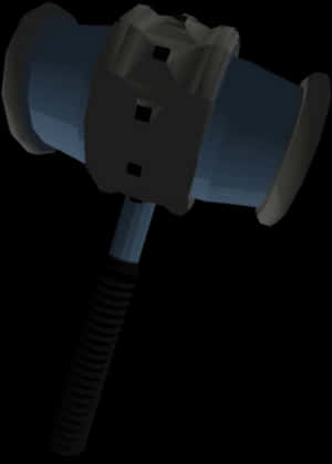3 D Rendered Blue Hammer Dark Background PNG