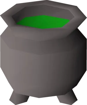 3 D Rendered Cauldronwith Green Potion PNG Image