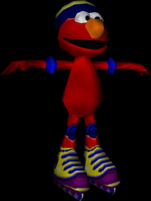 3 D Rendered Elmo Character PNG image with transparent background