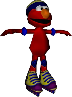 3 D Rendered Elmo Character PNG Image