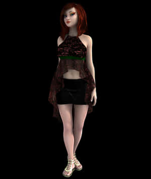 3 D Rendered Fashionable Female Character PNG image with transparent background