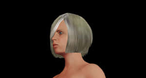 3 D Rendered Female Profilewith Transparent Hair PNG with transparent background