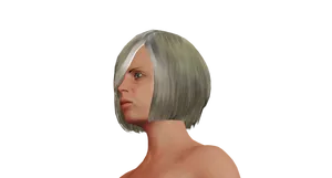 3 D Rendered Female Profilewith Transparent Hair PNG Image