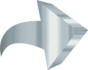 3 D Silver Arrow Icon PNG image with transparent background
