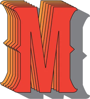 3 D Styled Letter M Illustration PNG Image