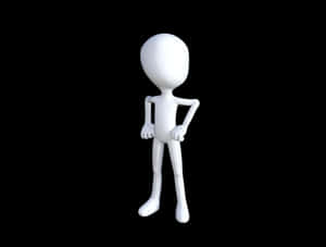 3 D White Figure Standing PNG image with transparent background