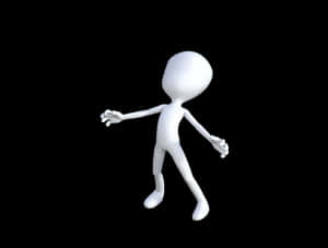 3 D White Figure Walking PNG image with transparent background