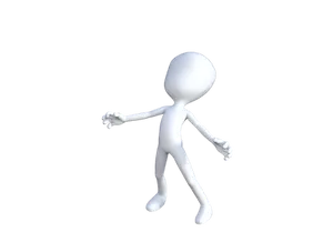 3 D White Figure Walking PNG Image
