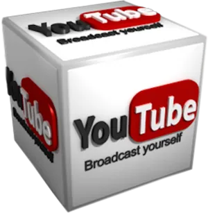 3 D You Tube Logo Cube PNG Image